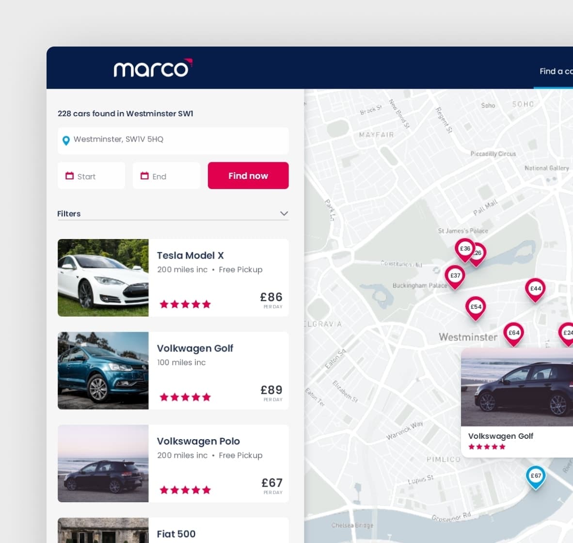 Marco Car Rental Site